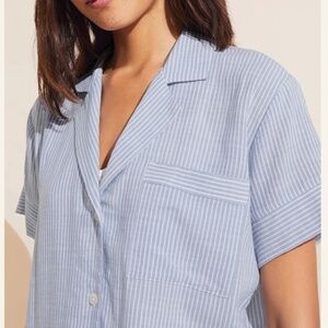 Eberjey Nautical Shorty Short PJ Set Wedgewood Blue/ White